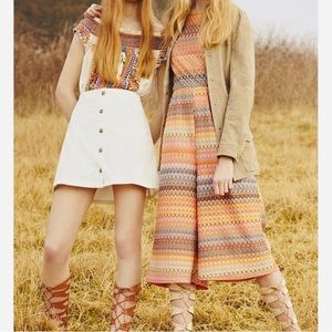 Topshop Culotte Orange and Grey Chevron Jumpsuit